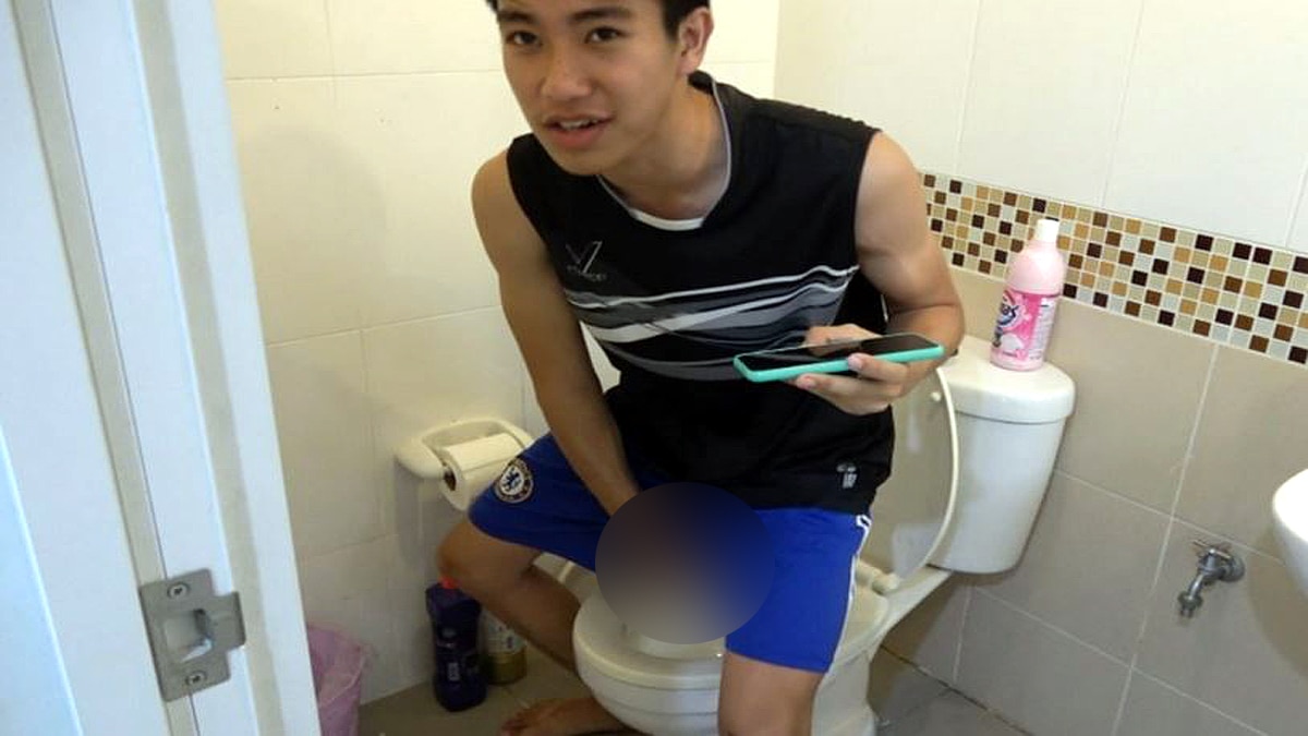 Snake Bite Private Part of Man Sitting on Toilet 