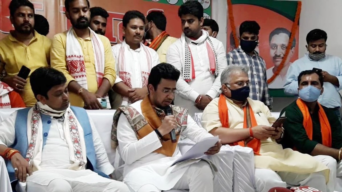 भाजयुमो के राष्ट्रीय अध्यक्ष तेजस्वी सूर्या (फोटो आजतक)