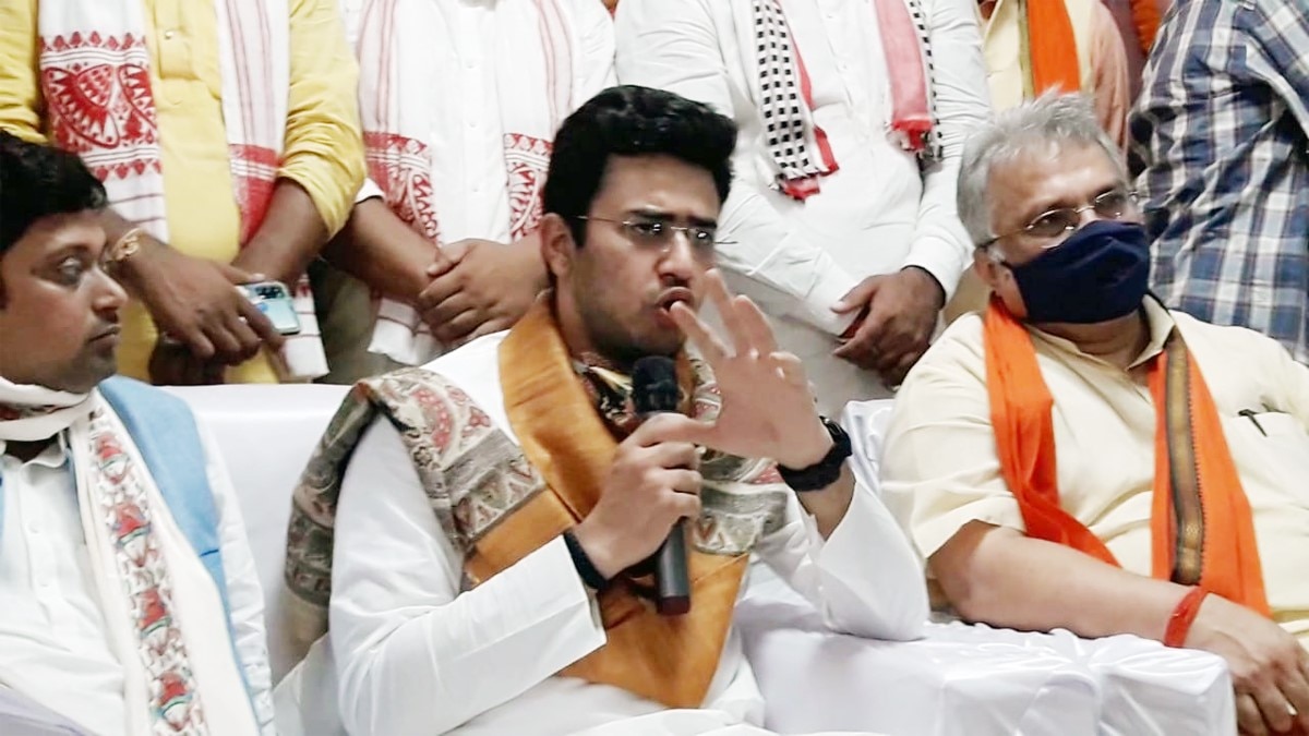 भाजयुमो के राष्ट्रीय अध्यक्ष तेजस्वी सूर्या (फोटो आजतक)