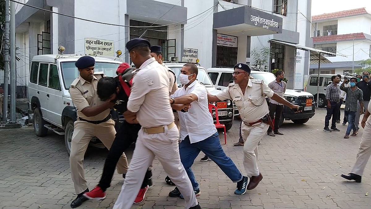 Pushpam Priya Candidate beaten by Police while nomination