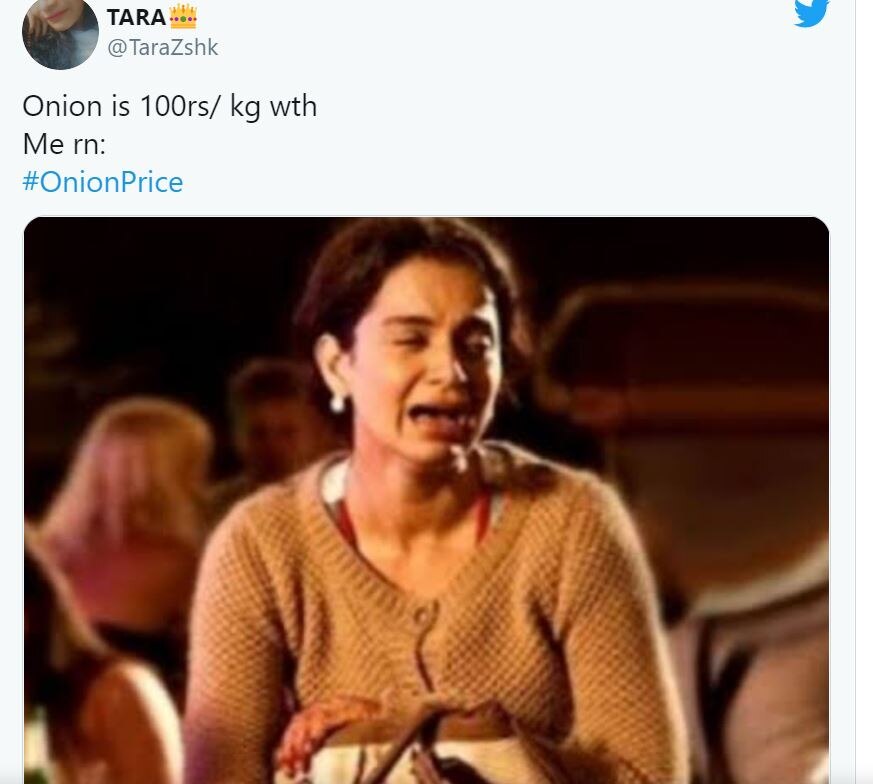 प्याज की बढ़ती कीमतों पर फिल्मी हुआ सोशल मीडिया