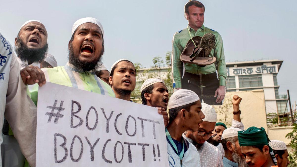 बांग्लादेश में फ्रांस के खिलाफ प्रदर्शन