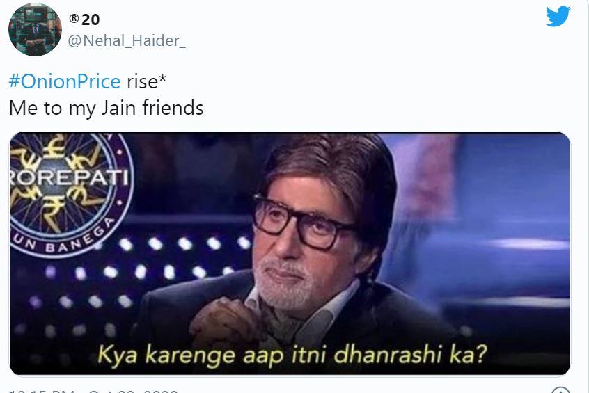 प्याज की बढ़ती कीमतों पर फिल्मी हुआ सोशल मीडिया