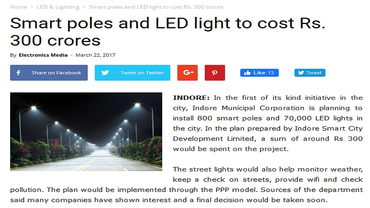 Minister Suresh Sharma shared street lights photo storm on social media -16:9