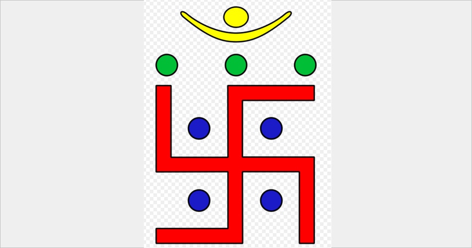 घर के दरवाजे पर स्वास्तिक बना लें