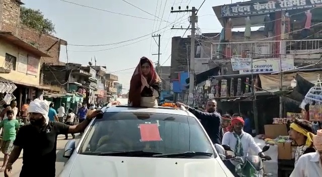 लालू यादव की बहू ऐश्वर्या ने किया रोड शो