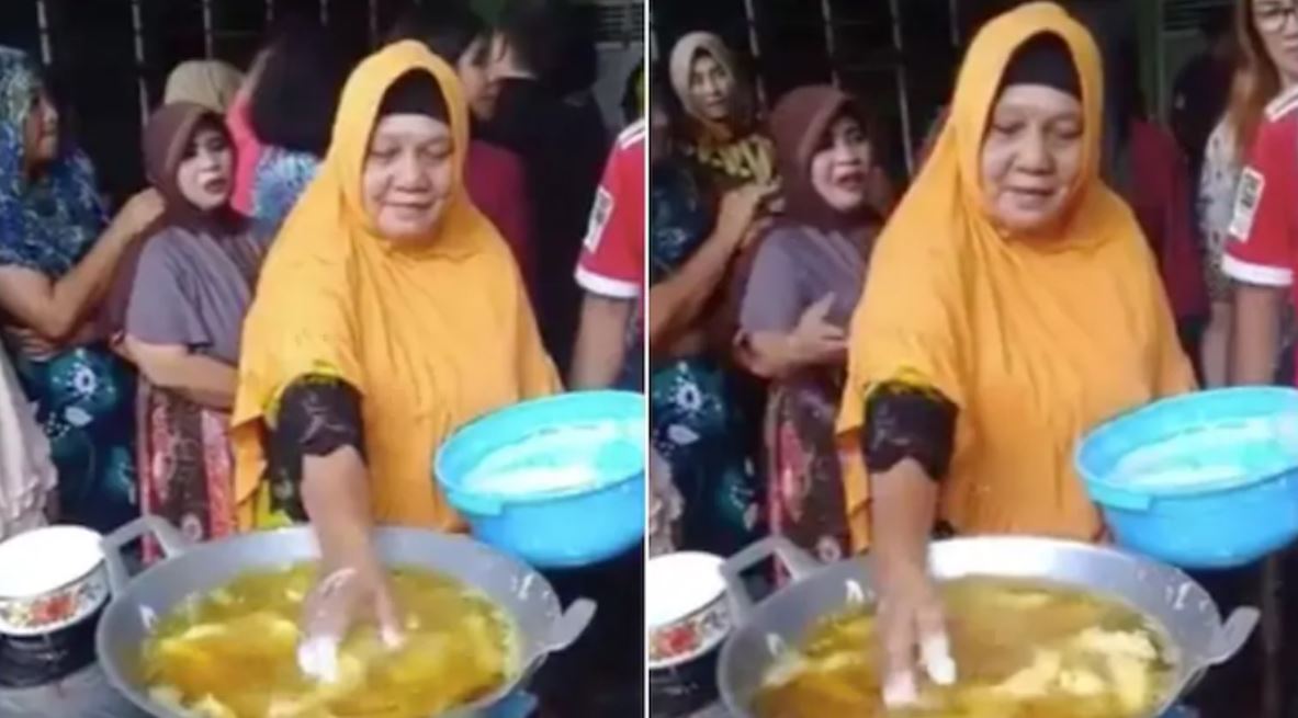 उबलते तेल में महिला ने डाला हाथ