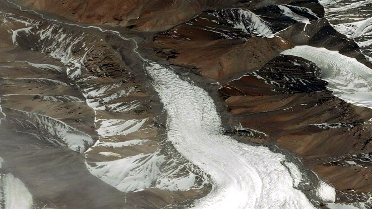 Third pole of world China Qilian Glacier Laohugou melting