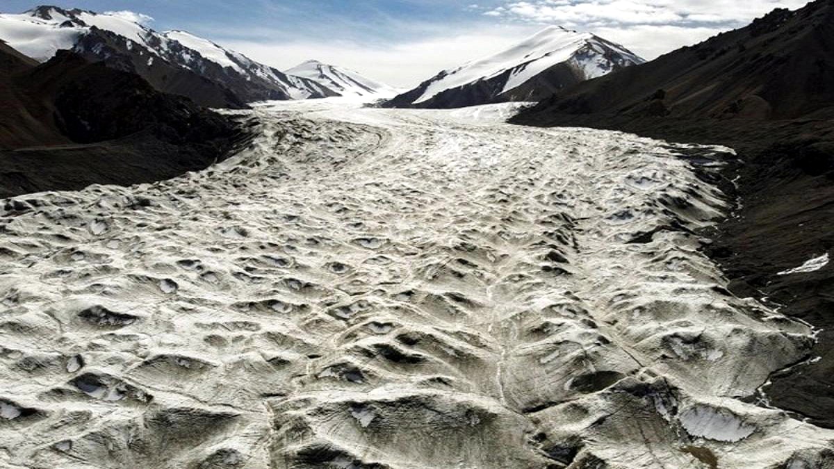 Third pole of world China Qilian Glacier Laohugou melting
