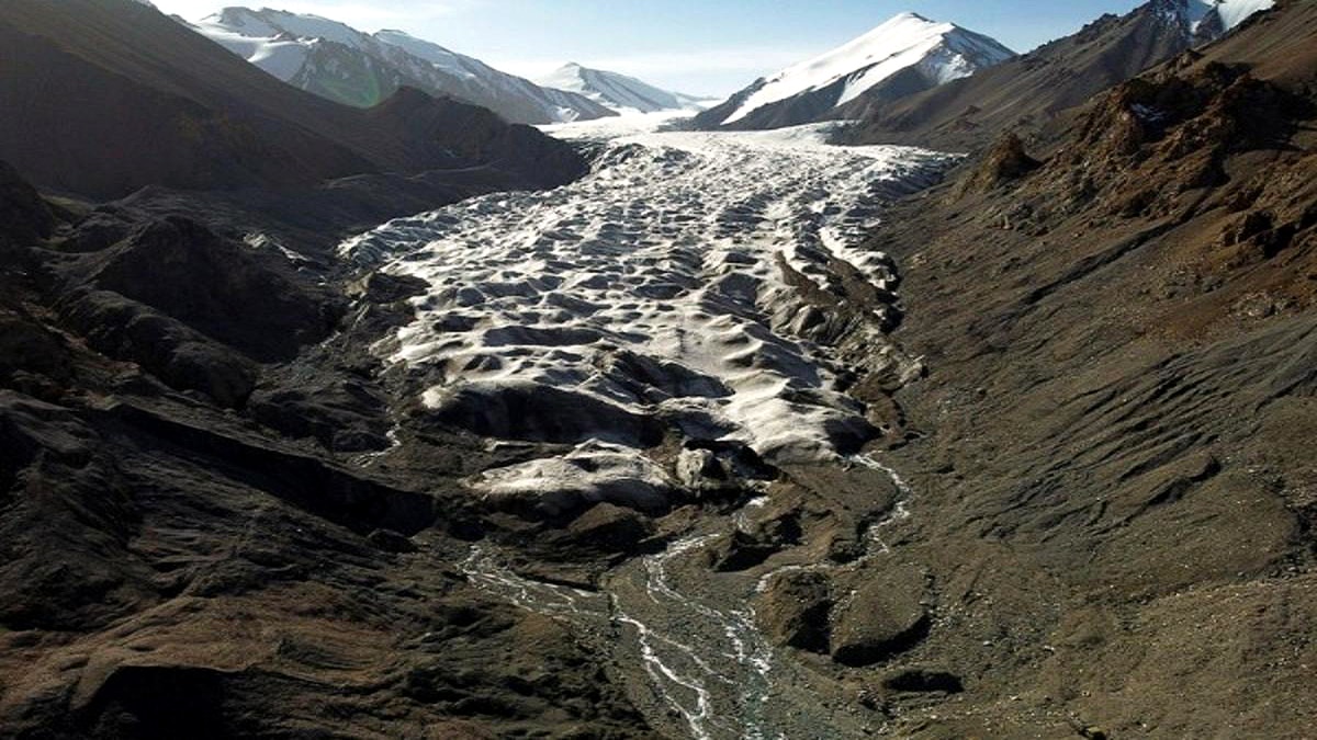 Third pole of world China Qilian Glacier Laohugou melting