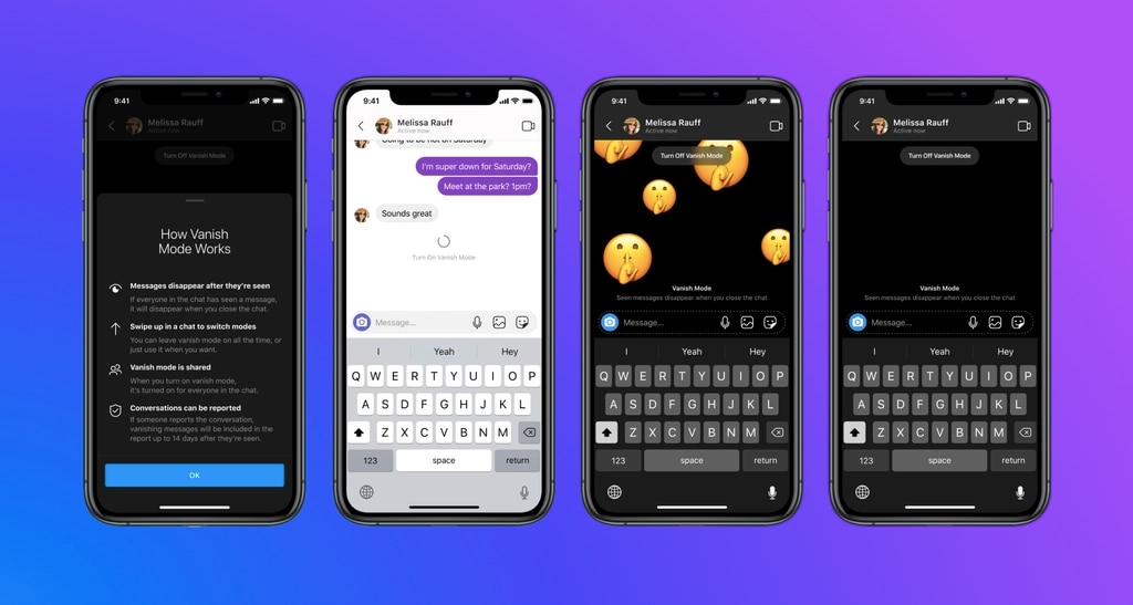 fb messenger vanish mode option