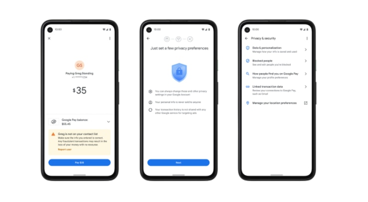 Google Payment section 