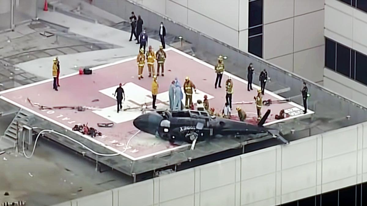 helicopter crash on Los Angeles hospital helipad Heart Transplant