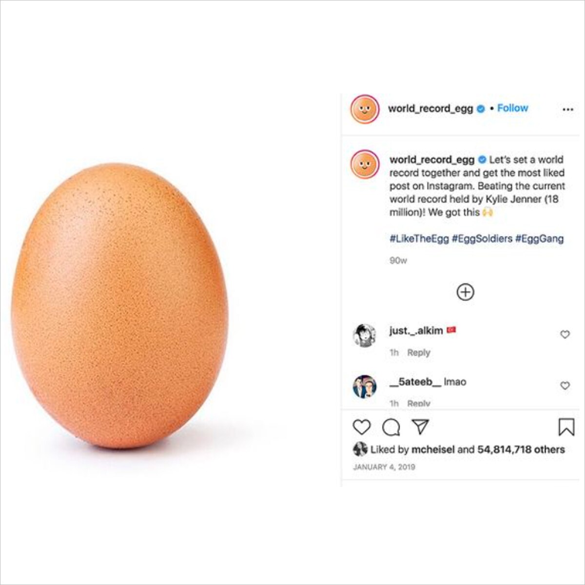 अंडे की तस्वीर इंस्टाग्राम 