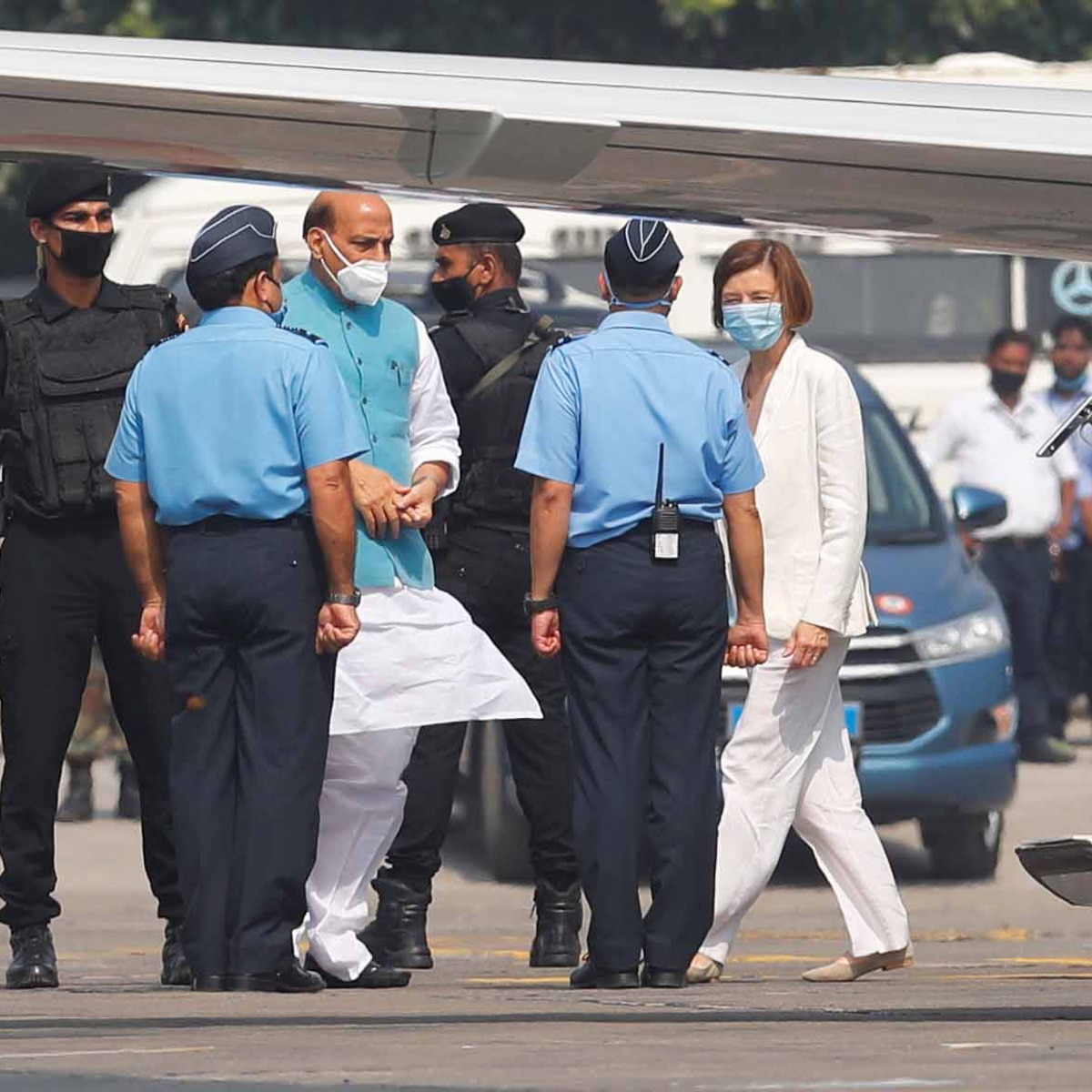 राजनाथ सिंह और फ्लोरेंस पार्ली