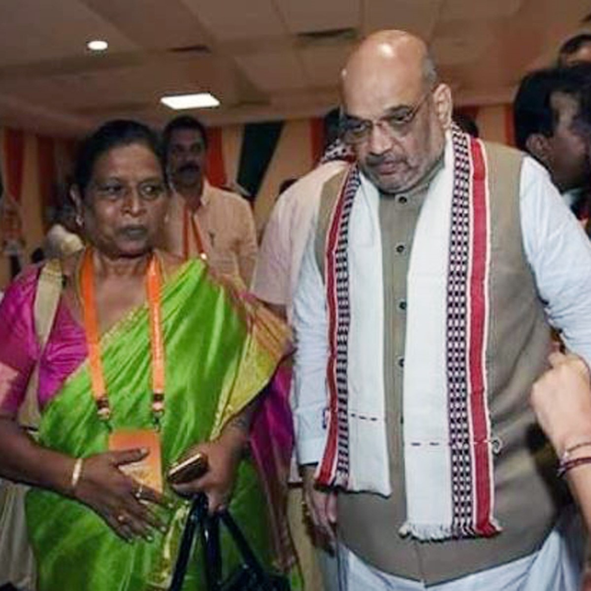Renu Devi with Home minister Amit Shah
