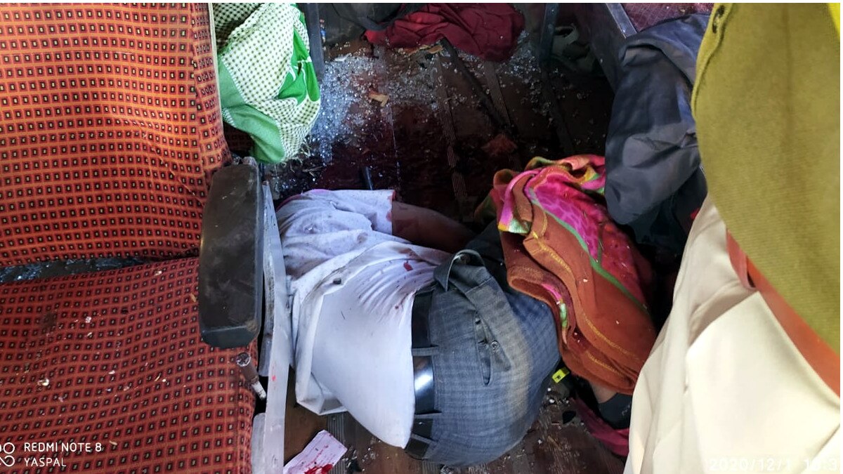 पाली में भयानक एक्सीडेंट, गैस पाइपलाइन पाइप बस में घुसा