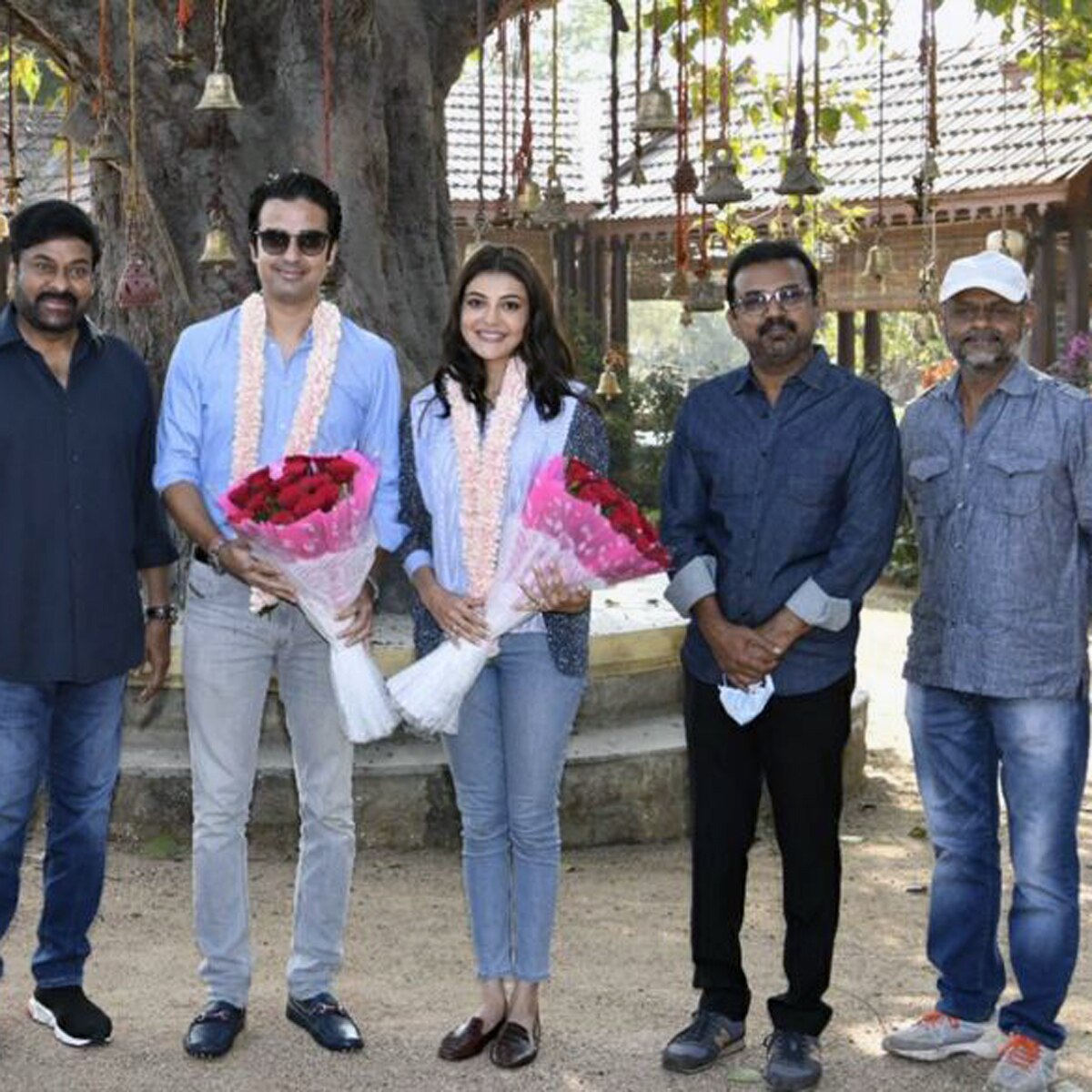 आचार्या के सेट पर काजल और गौतम