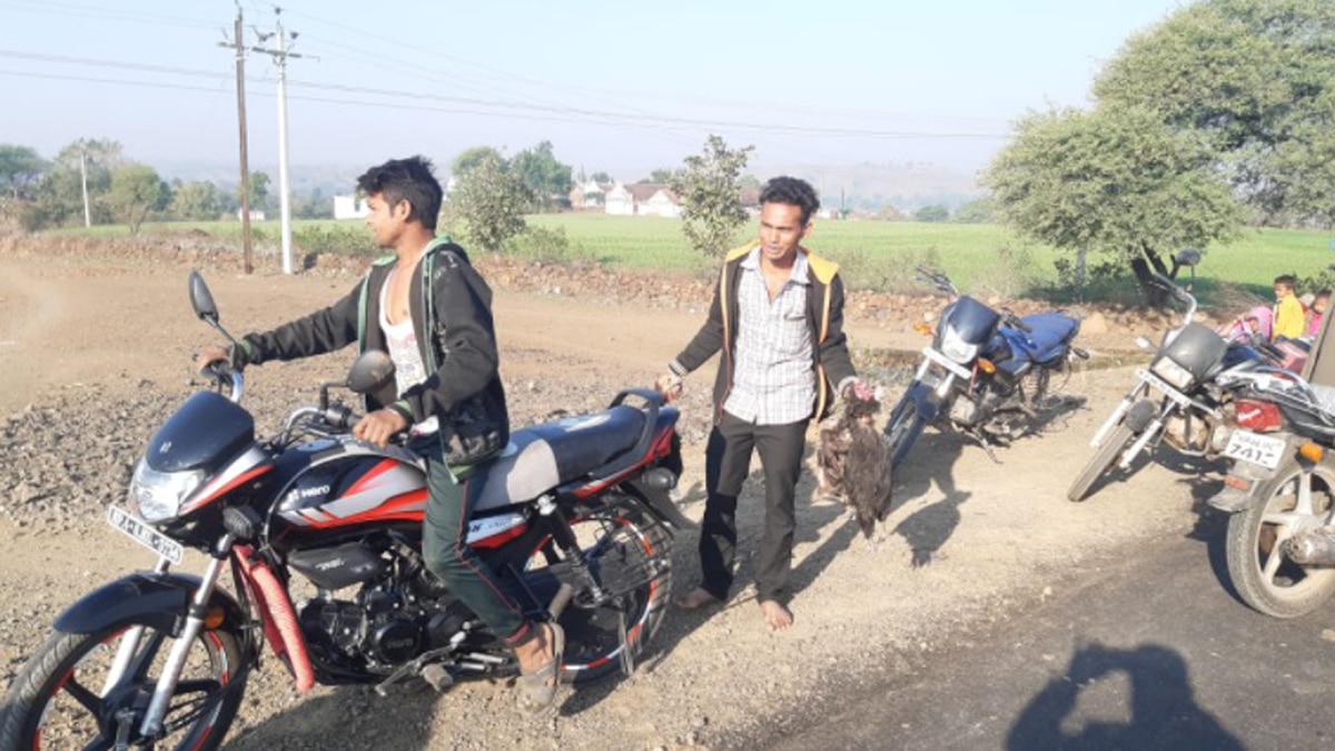 मना करने के बाद भी लोग भीड़ लगाकर मुर्गियां उठा ले गए.