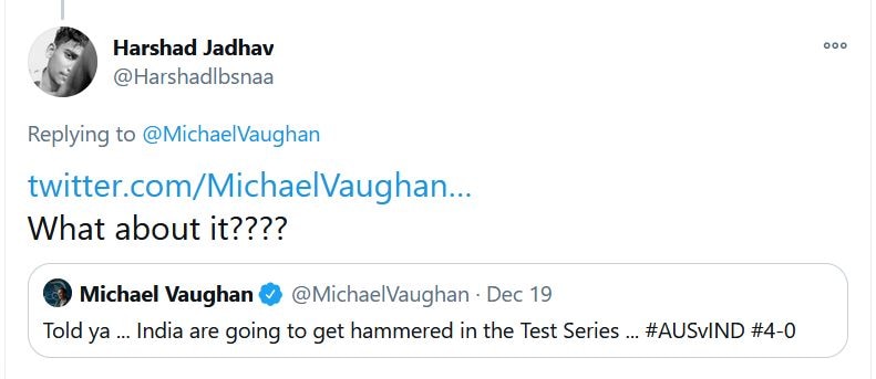 Michael Vaughan Tweet