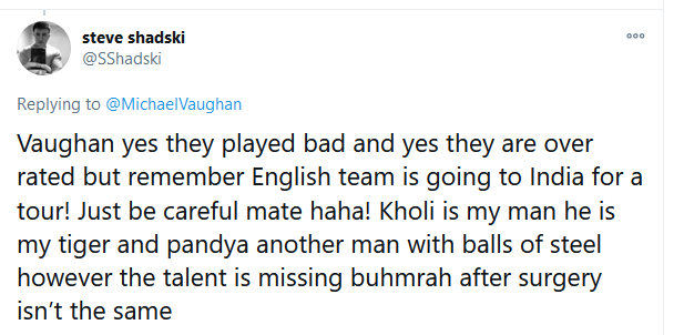 Michael Vaughan tweet