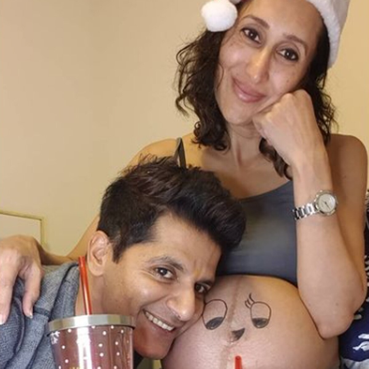 करणवीर बोहरा अपनी पत्नी के साथ 