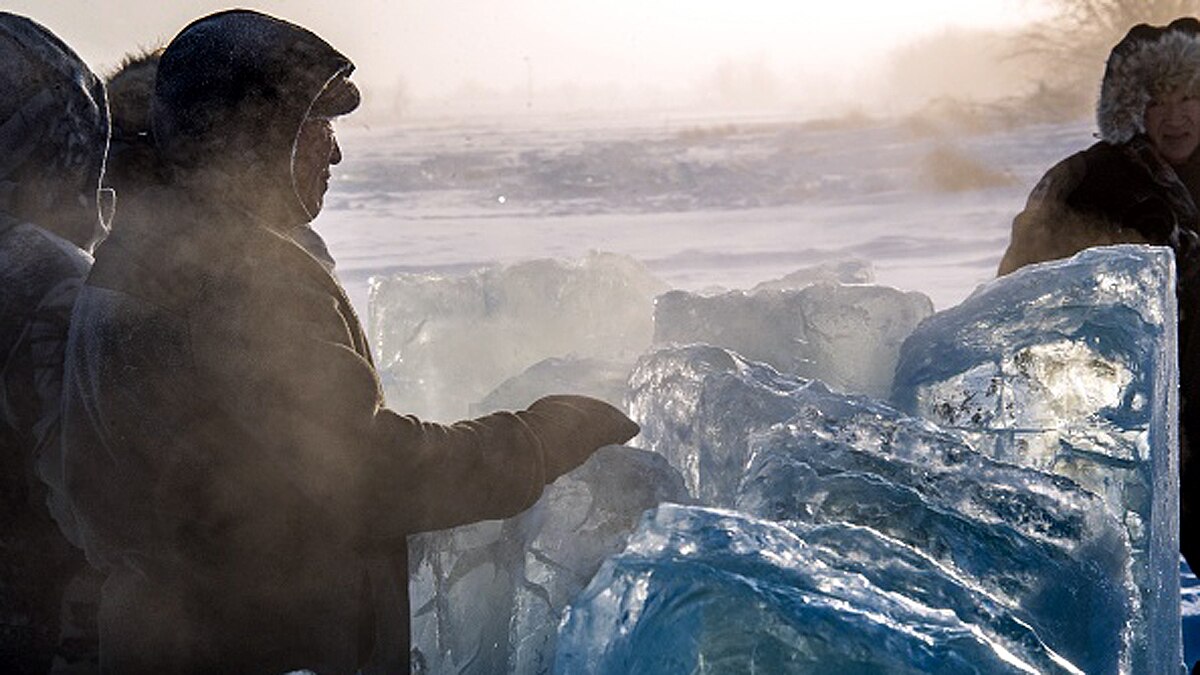 Noodles and Egg Frozen In Air Siberia 