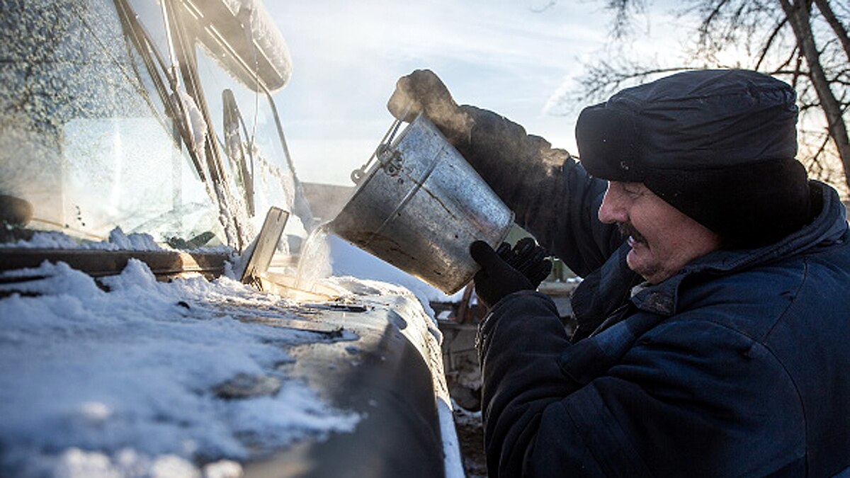 Noodles and Egg Frozen In Air Siberia 