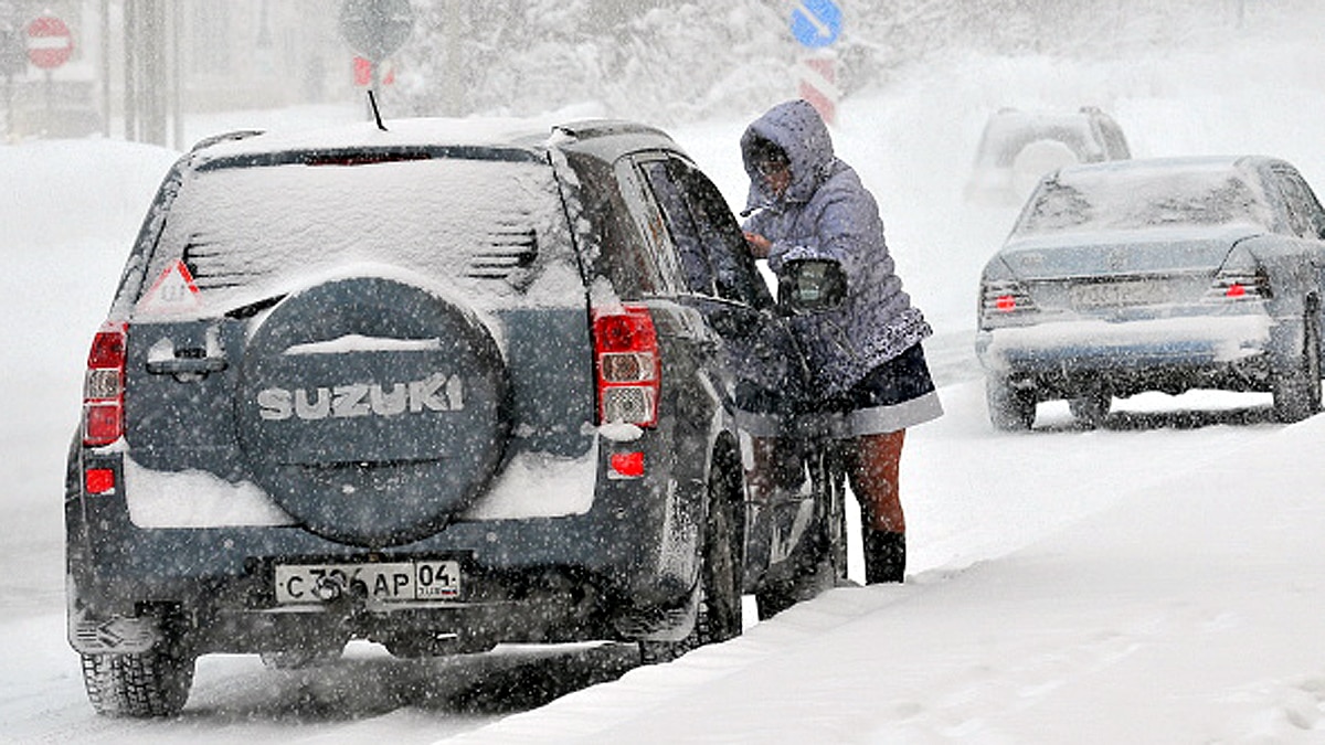 Noodles and Egg Frozen In Air Siberia 