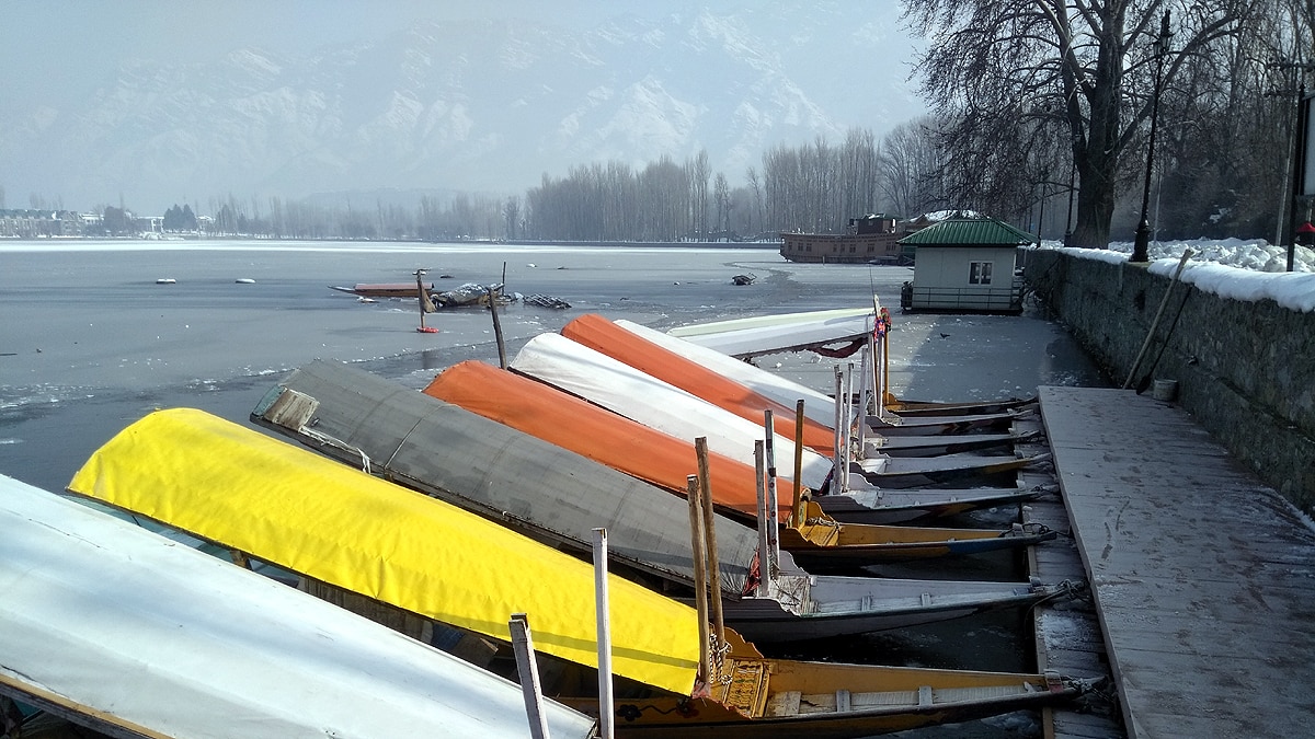 Dal Lake Frozen In Srinagar