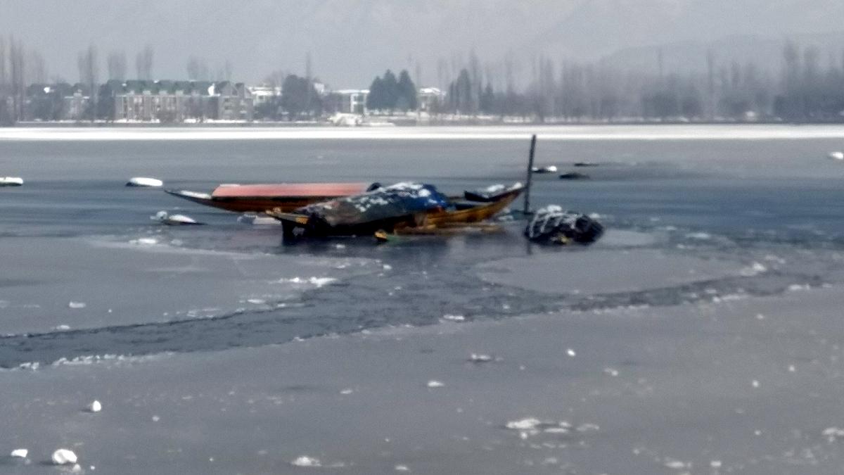 Dal Lake Frozen In Srinagar 