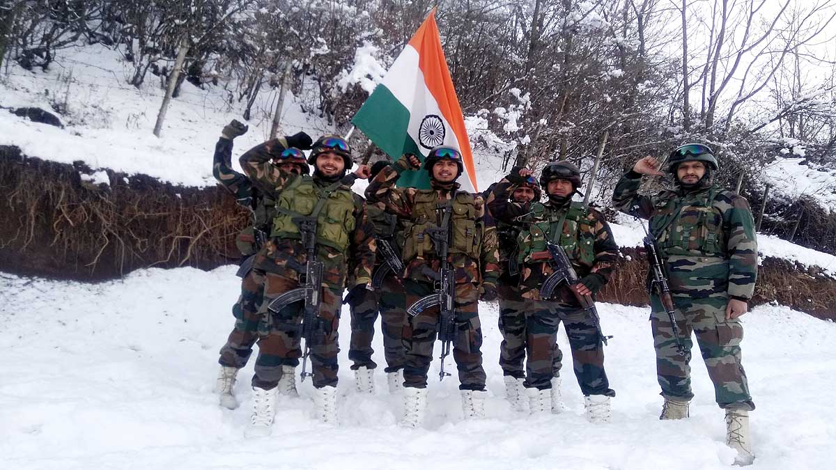 Indian Soldiers celebrating republic day in Ladakh