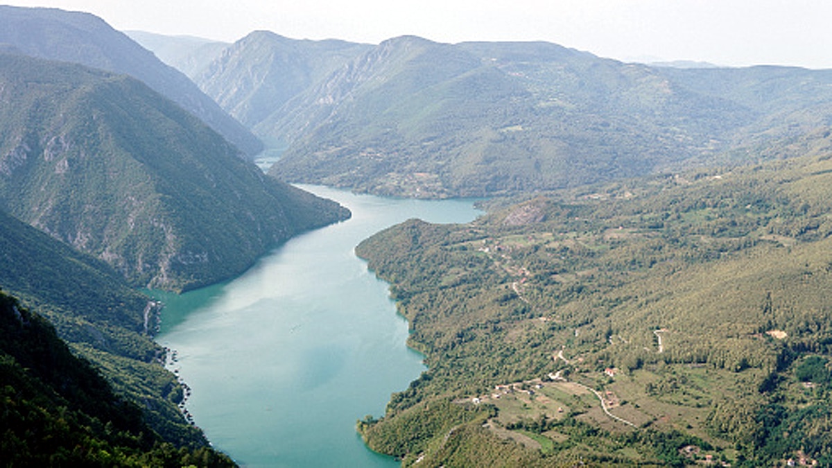 Plastic Waste over Serbia Potpecko Lake 