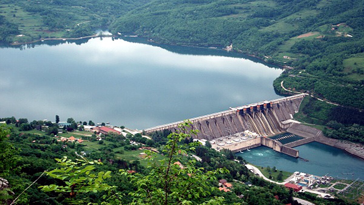 Plastic Waste over Serbia Potpecko Lake 