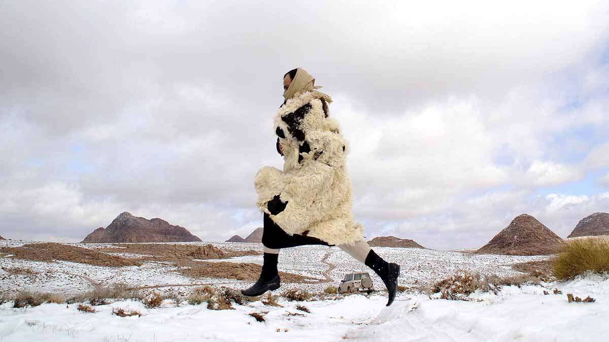 Snowfall in Sahara Desert Saudi Arabia