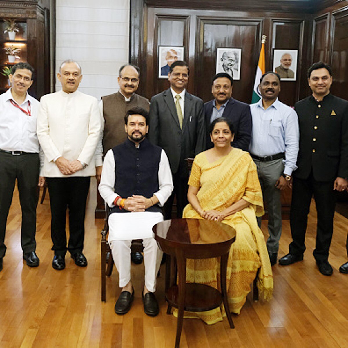Finance Minister Nirmala Sitharaman With Team (Getty)