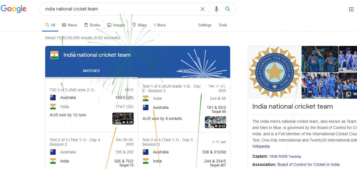 Virtual Fireworks By Google