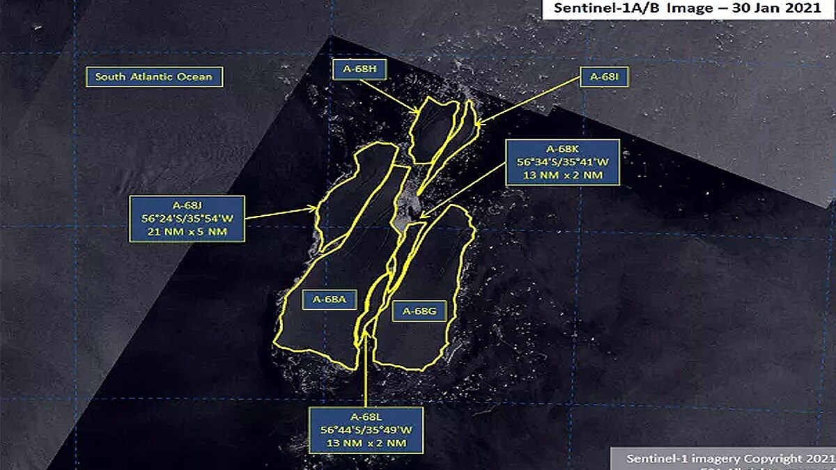 World Largest iceberg A68a broken
