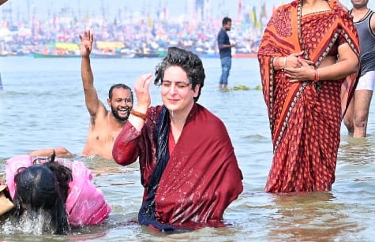 प्रयागराज में प्रियंका गांधी