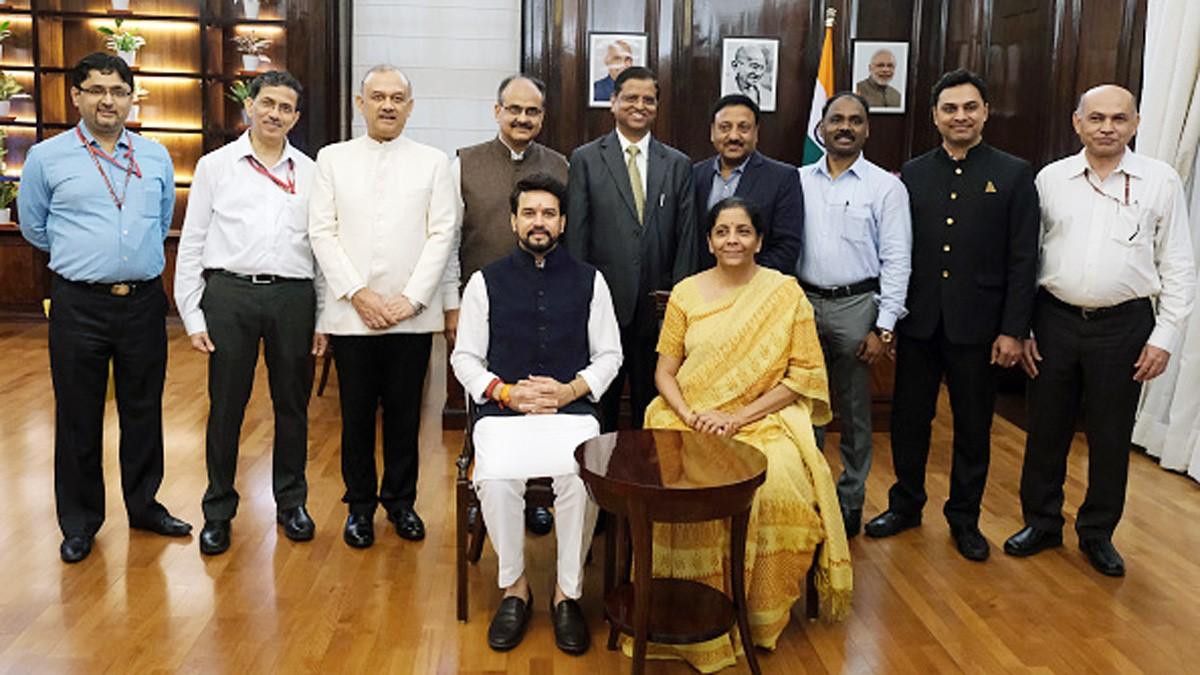 Finance Minister Nirmala Sitharaman with team