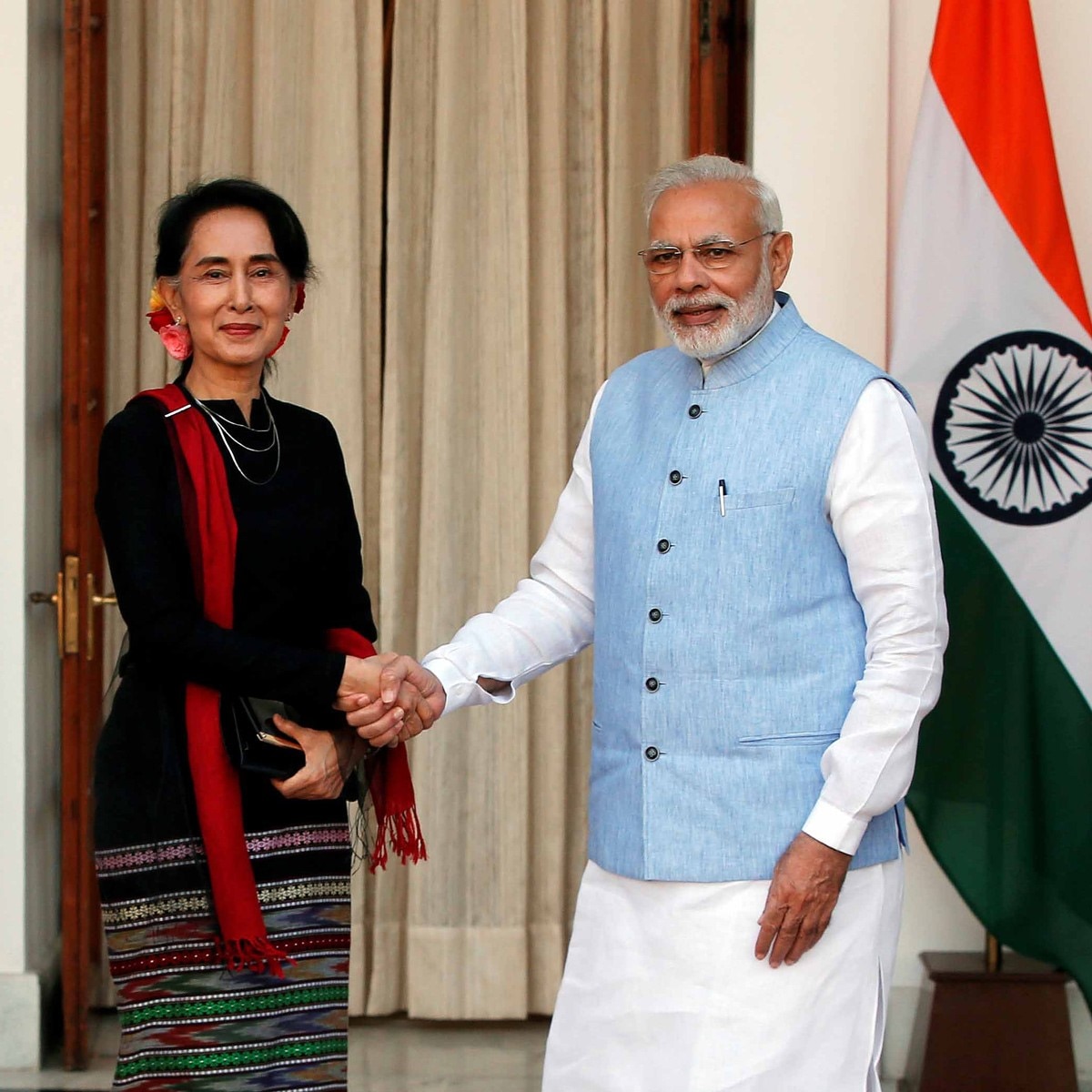 पीएम के साथ म्‍यामार की नेशनल लीग फॉर डेमोक्रेसी की अध्यक्ष आंग सान सू की
