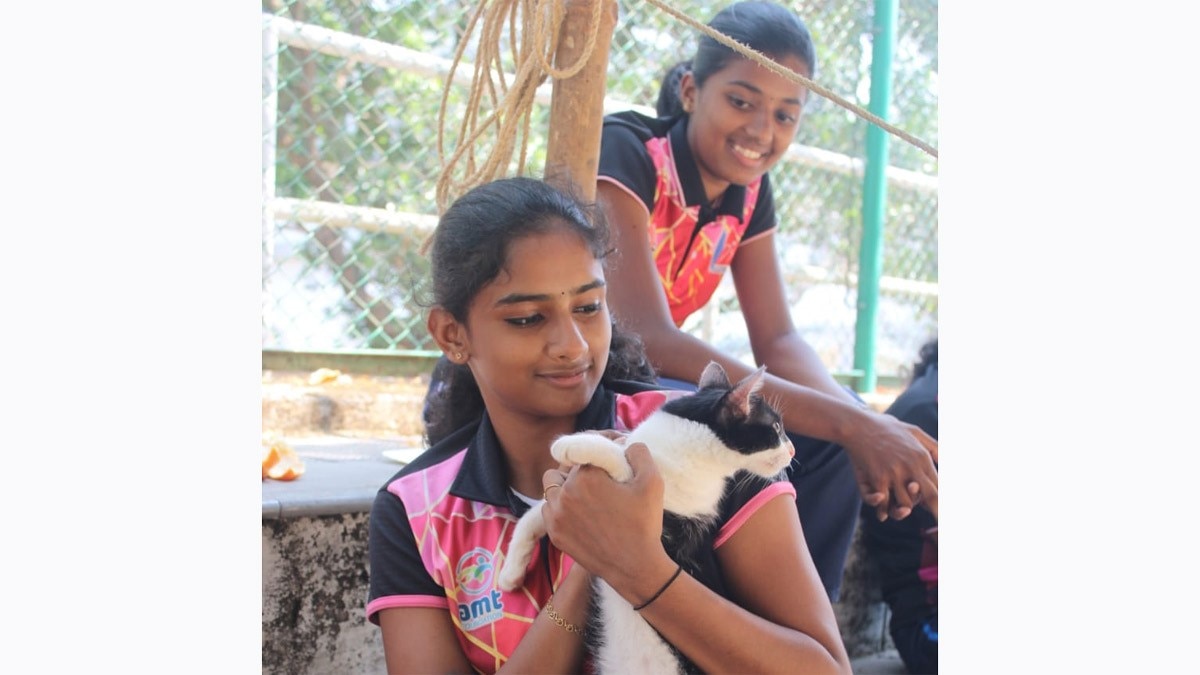  बिल्ली ‘टिंकू’ को अपना गुडलक मानती है युव एथलीट अल्बा मनोज (फोटो- गोपी उन्नीथन)