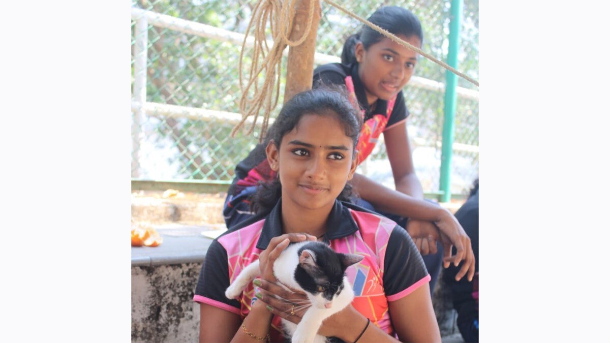  बिल्ली ‘टिंकू’ को अपना गुडलक मानती है युव एथलीट अल्बा मनोज (फोटो- गोपी उन्नीथन)