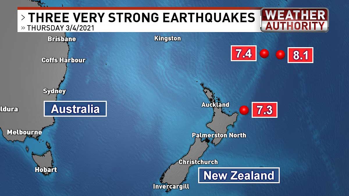 Three Earthquakes New Zealand Tsunami