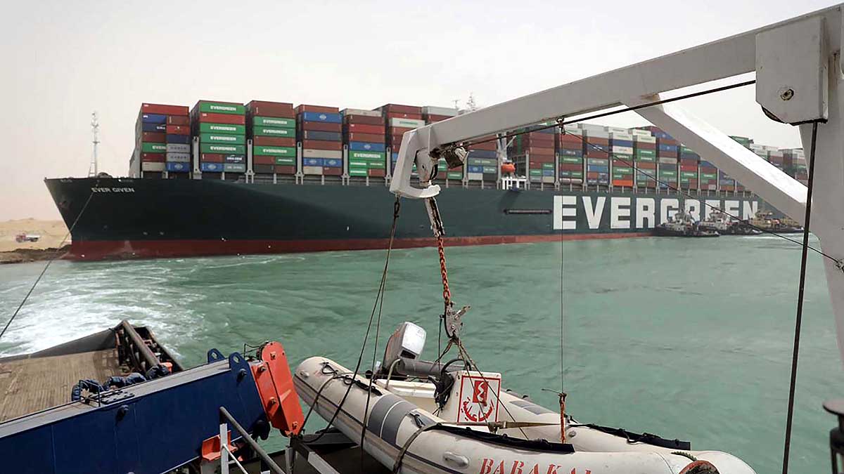 Suez Canal Traffic Jam Satellite Images