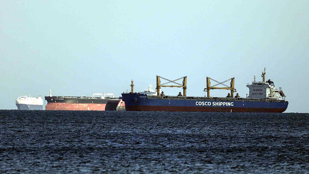 Suez Canal Traffic Jam Satellite Images