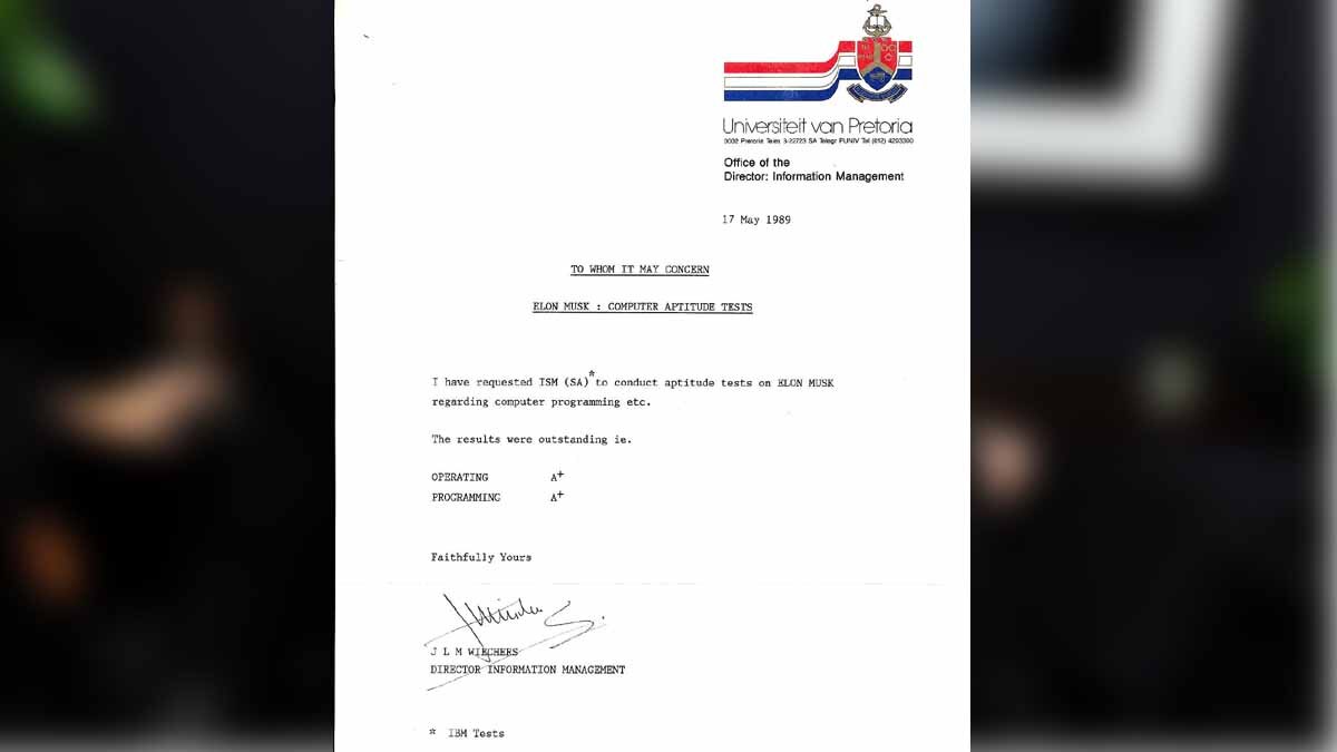 Elon Musk Mother Maye Shared his Report Card on Twitter