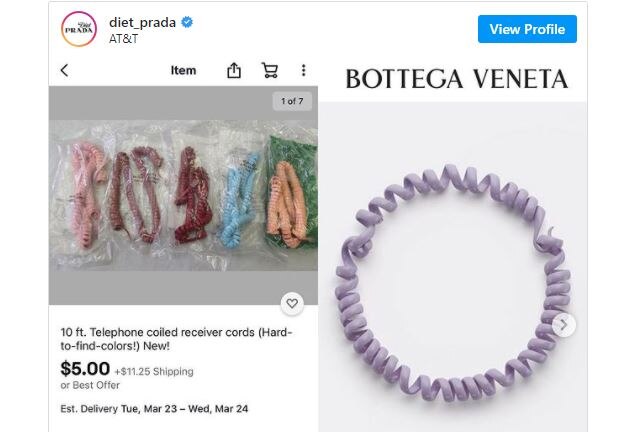 टेलीफोन कॉर्ड जैसी नेकलेस