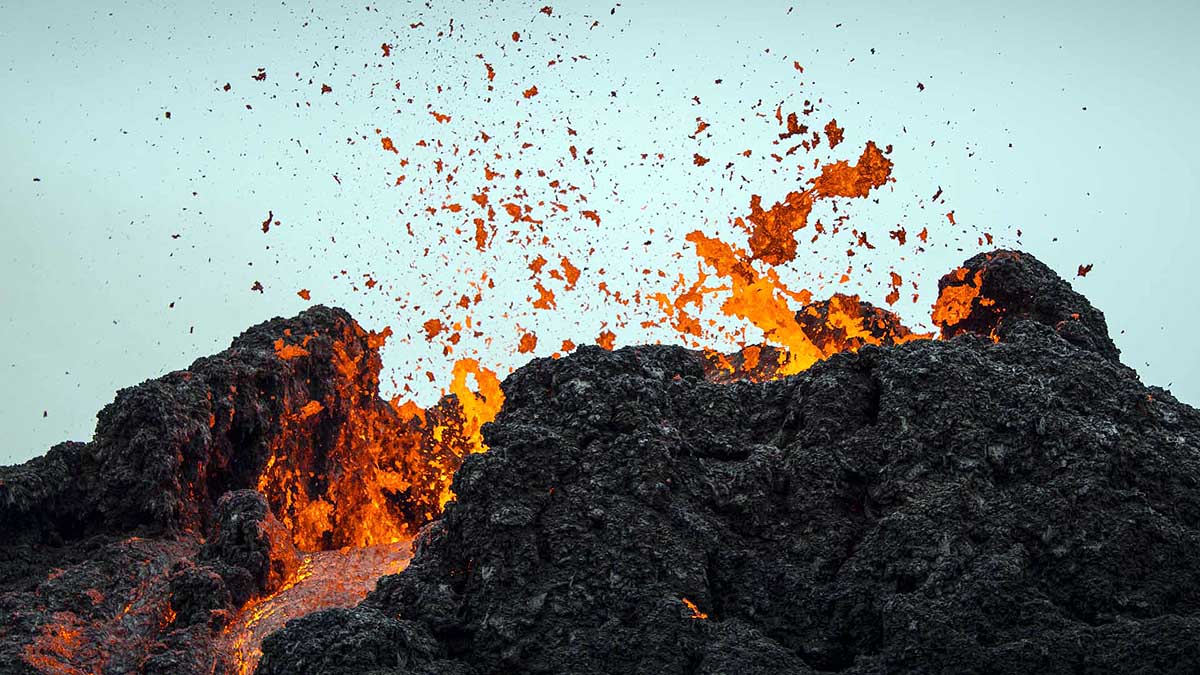 Scientists grilling hot dogs on Hot Lava