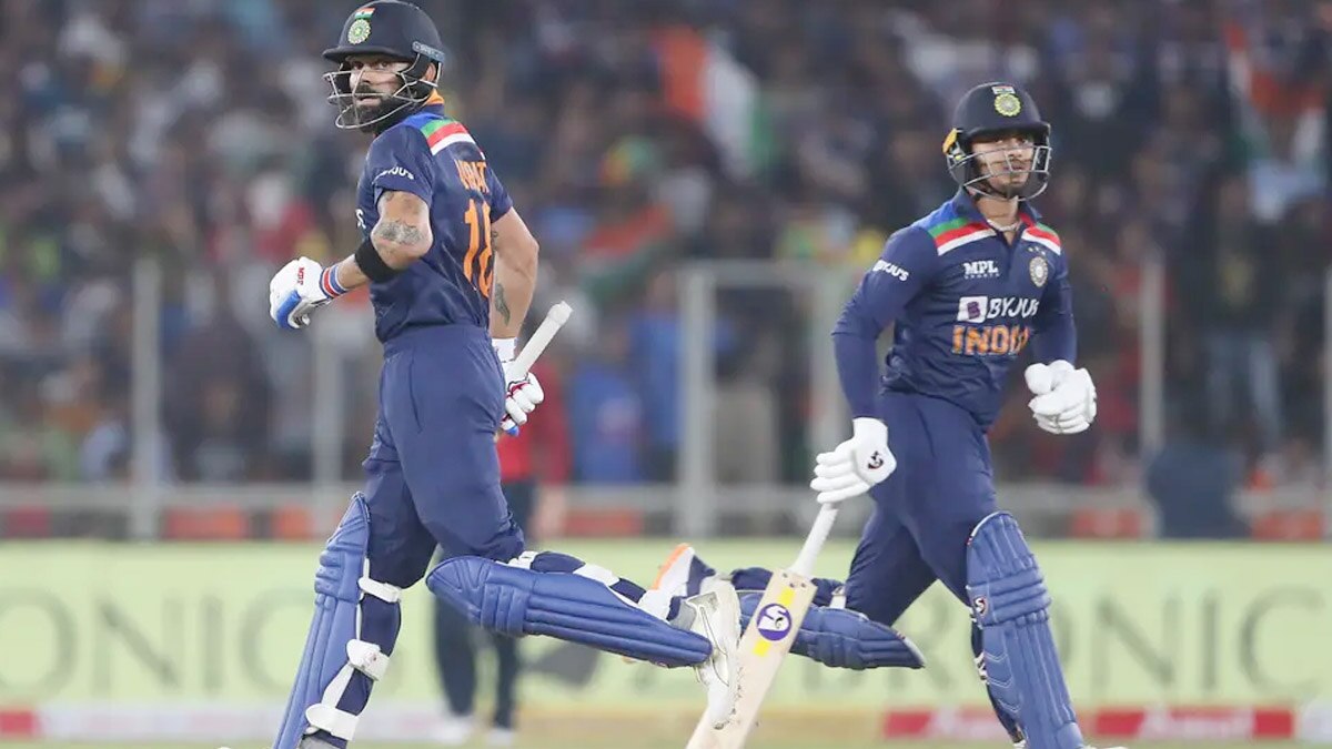 Ishan Kishan reacts after scoring fifty